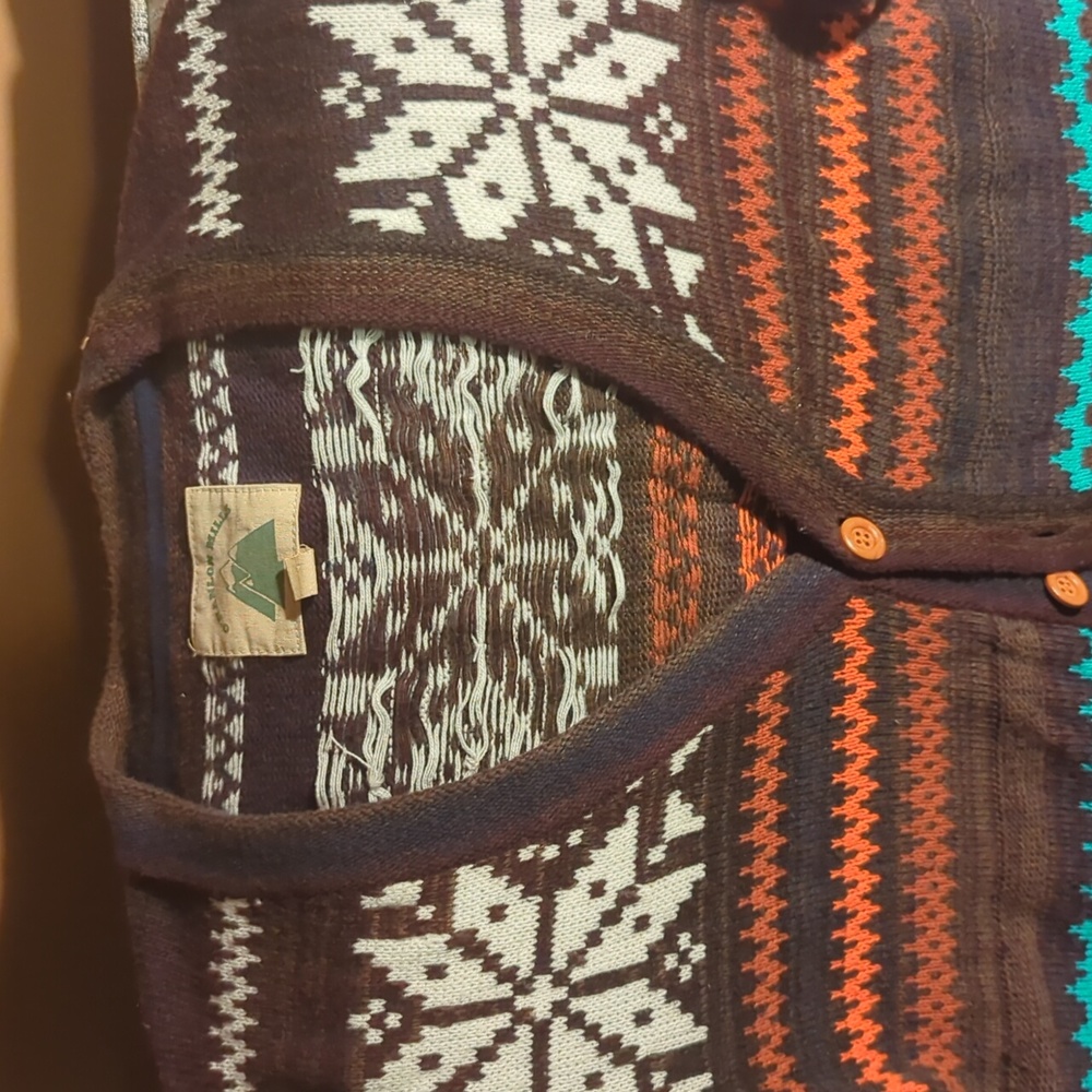 Fair Isle cardigan Sweater by O'Hanlon Mills (medium) - Picture 2 of 3